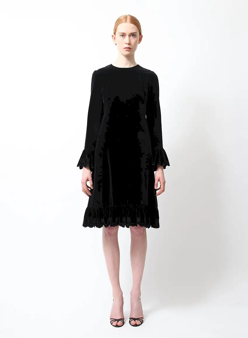 Robe Vintage Noire en Velours | Authentique & Vintage