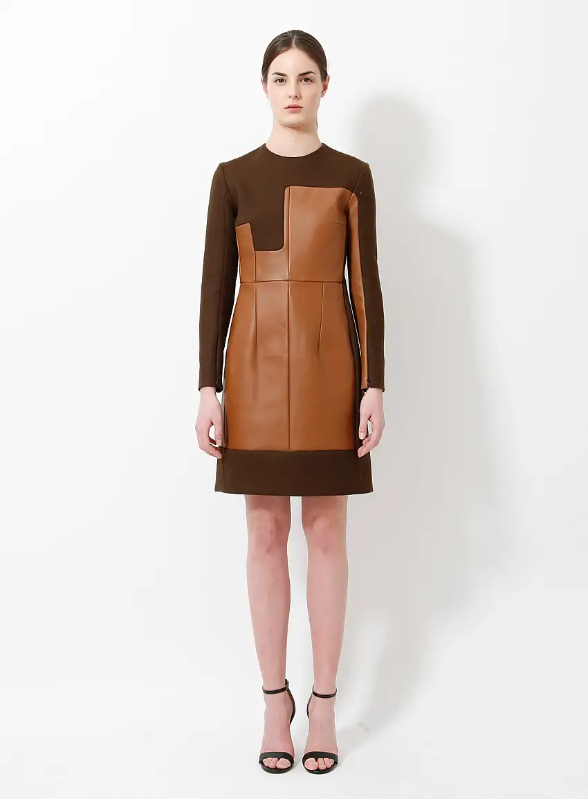 Robe en laine en cuir F / W 2011 | Authentique & Vintage