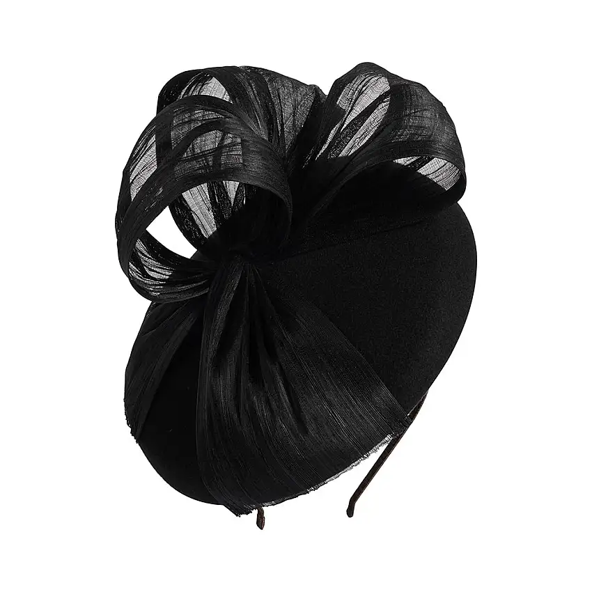 Chapeau Calot Bibi en Laine Feutrée avec Nœud noir FAILSWORTH