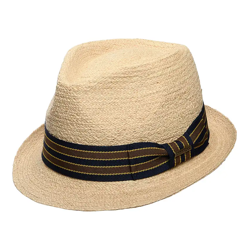 Chapeau Trilby en Raphia avec Bandeau à Rayures naturel STETSON