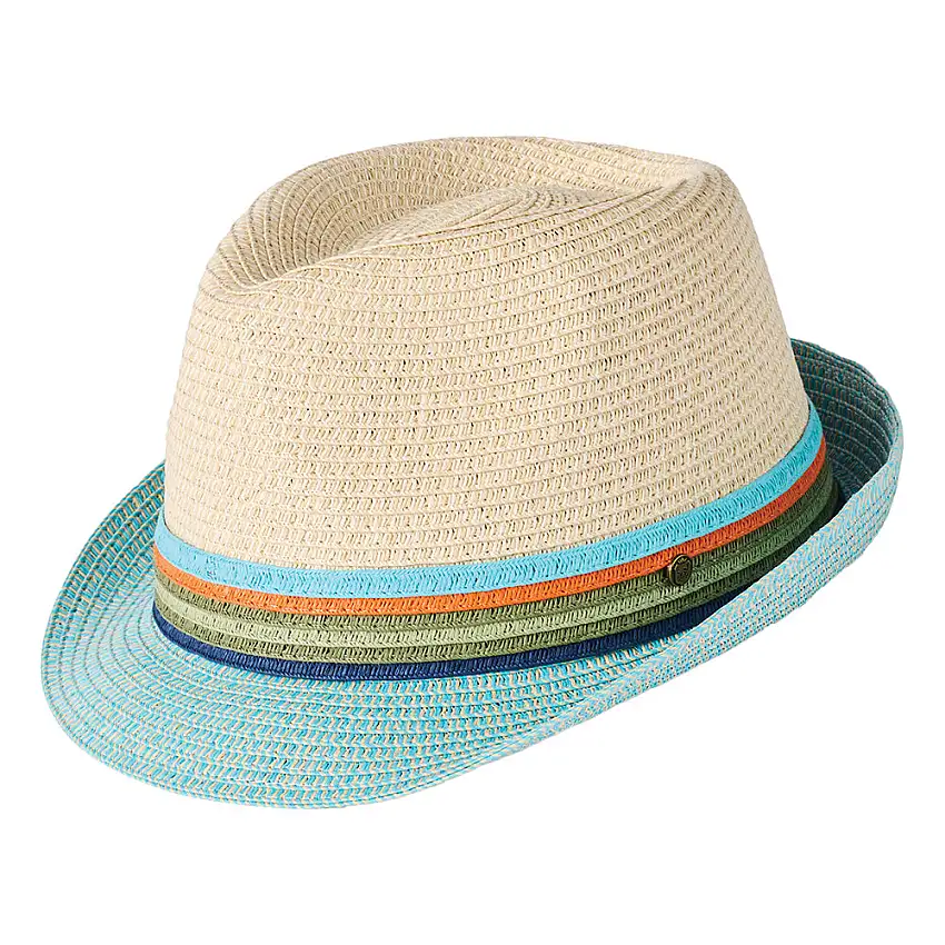 Chapeau Trilby en Paille Toyo Seville naturel-aqua FAILSWORTH