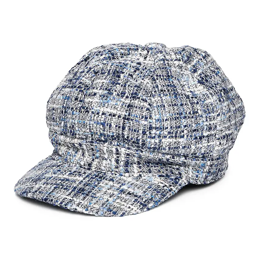 Casquette Gavroche en Tweed bleu WHITELEY