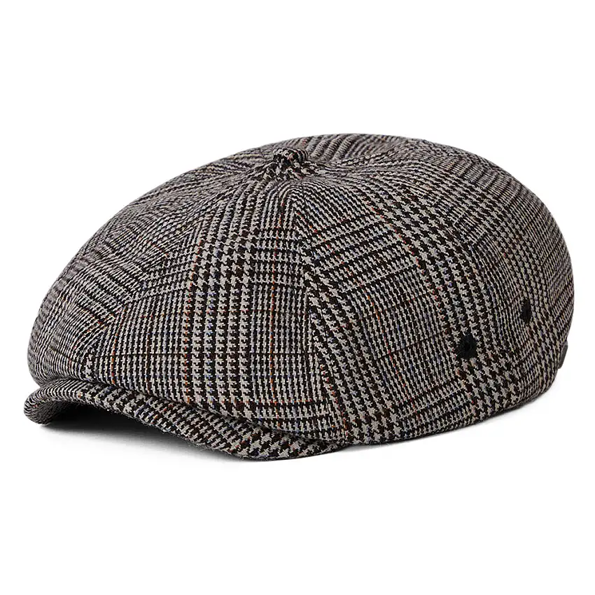Casquette Gavroche Légère Prince-de-Galles Brood crème-noir-orange-bleu clair BRIXTON