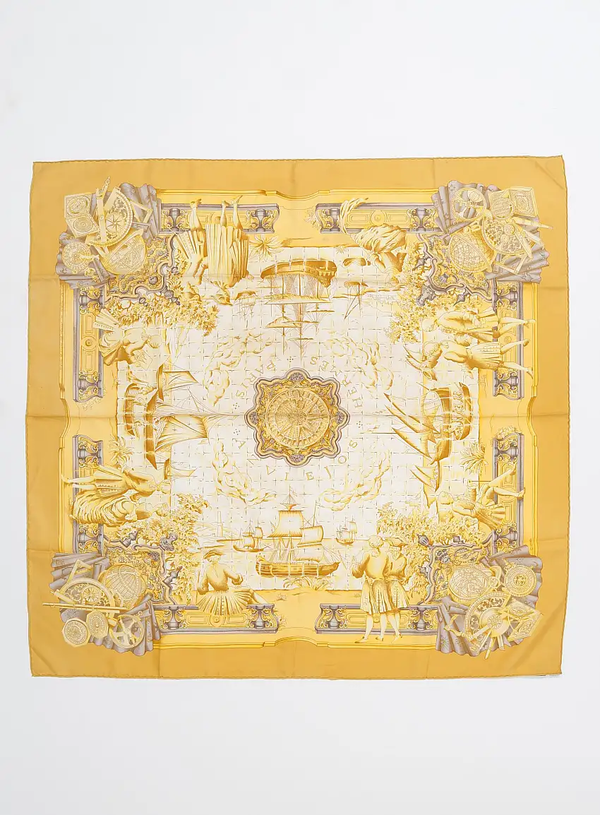 Écharpe en soie "Azulejos" des années 90 | Authentique & Vintage