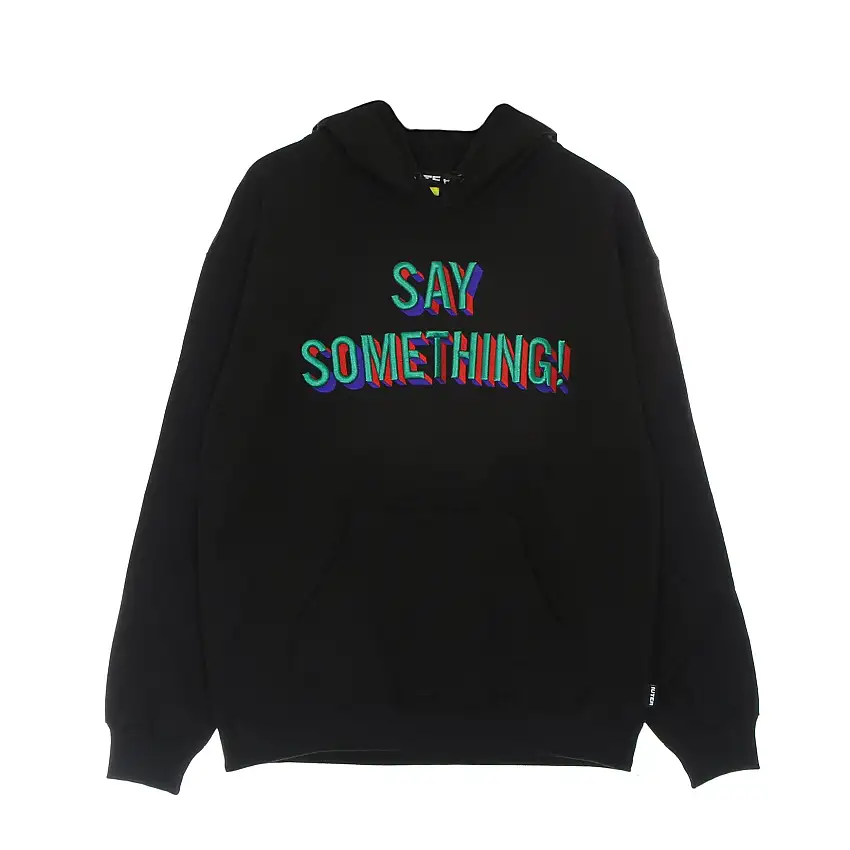 Dites quelque chose à sweat à capuche noir à sweat noir