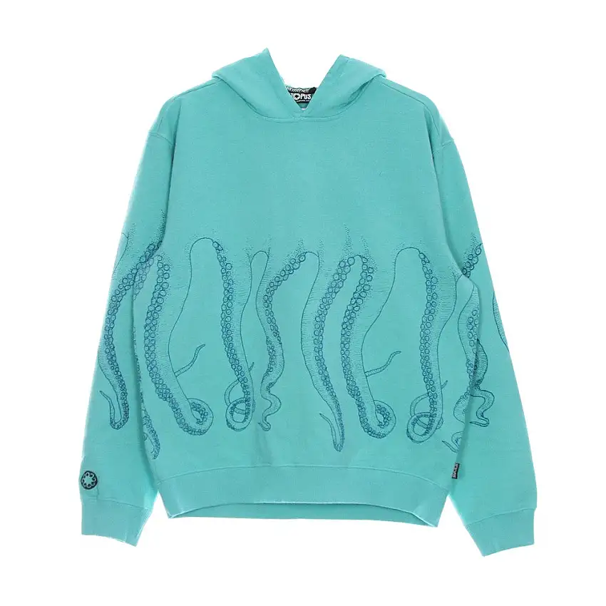 Hoodie à sweat à sweat à sweat à sweat teint tellé de l'homme léger Aquamarine