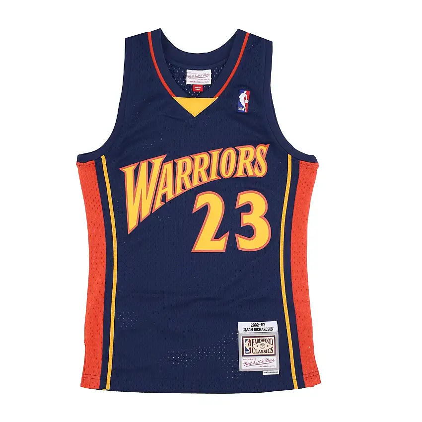 Basket Men's Tab Top NBA Jersey Dark Hardwood Classics No 23 Jason Richardson 2002-03 Goldwar Original Team Colours