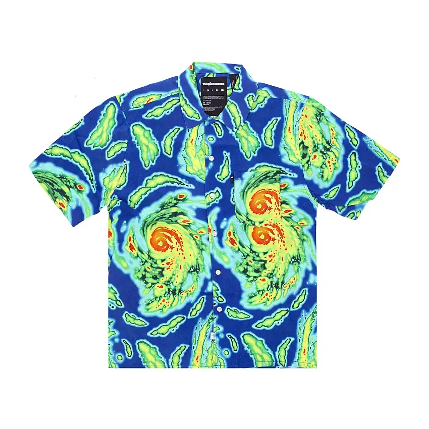 Chemise à manches courtes hommes Nature Bleu tissé