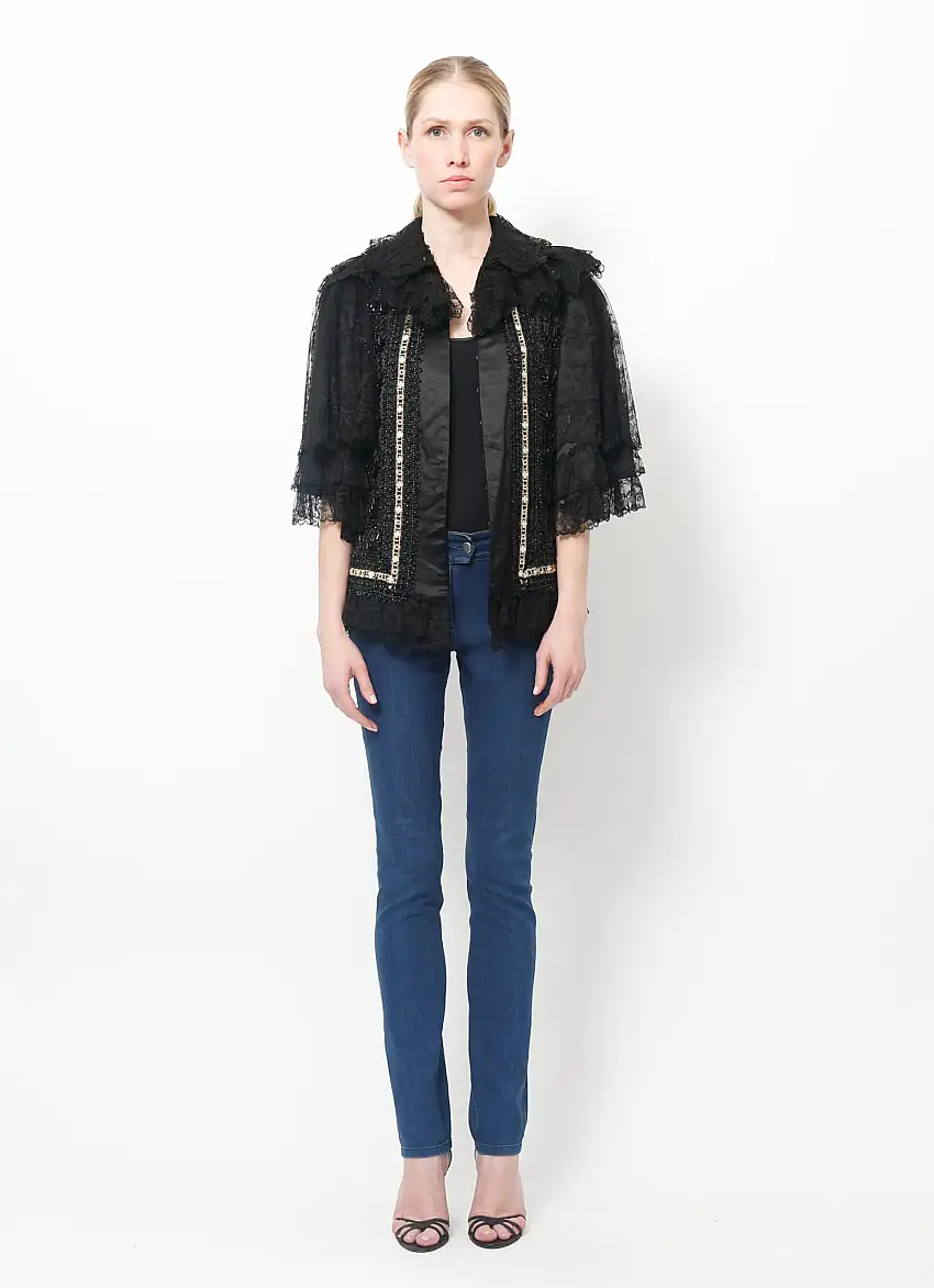 Veste en dentelle noire | Authentique & Vintage