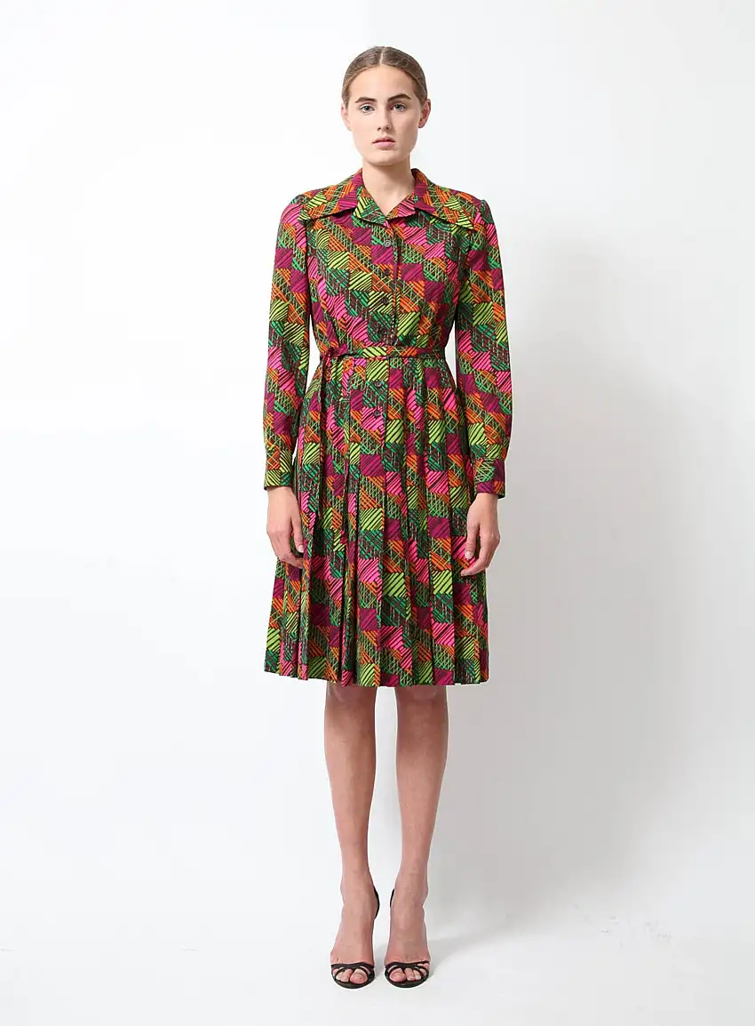 Robe Chemise Multicolorée 70's | Authentique & Vintage