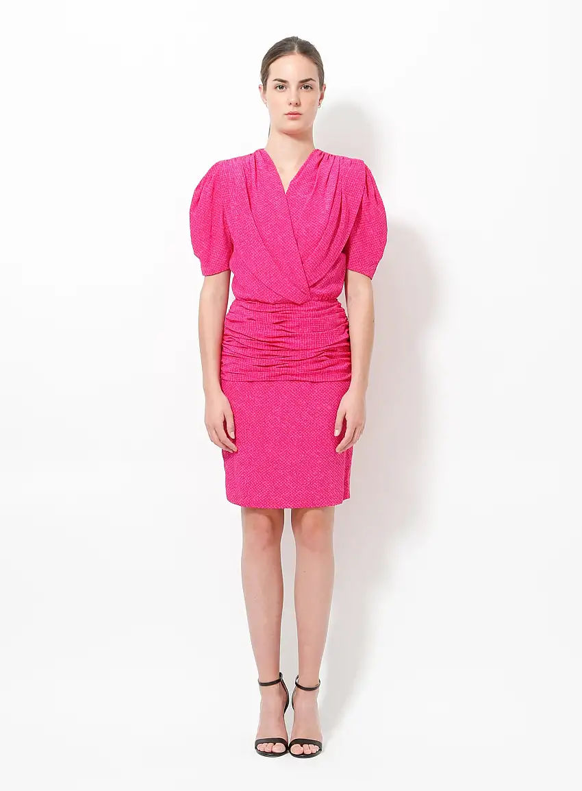 Robe Drapée Fuchsia en Soie - Nina Ricci