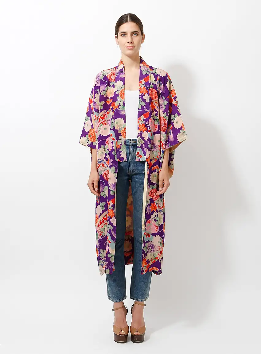 Kimono japonais floral authentique | Authentique & Vintage