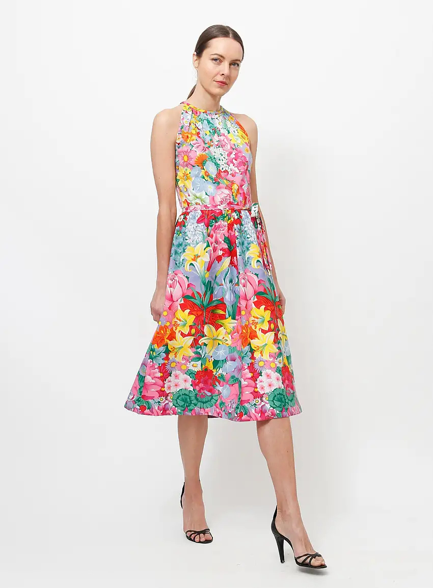 Robe imprimée tropicale des années 70 | Authentique & Vintage