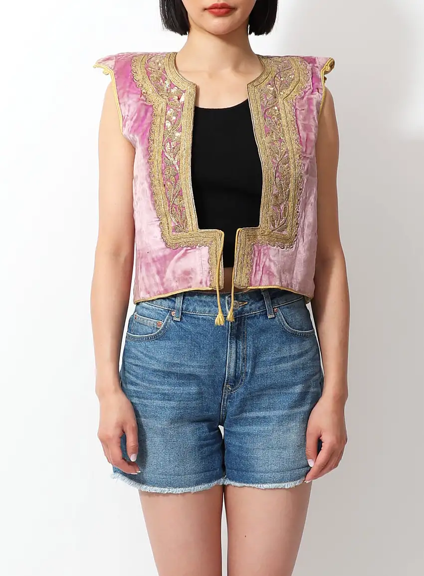 Gilet brodé de velours tunisien | Authentique & Vintage