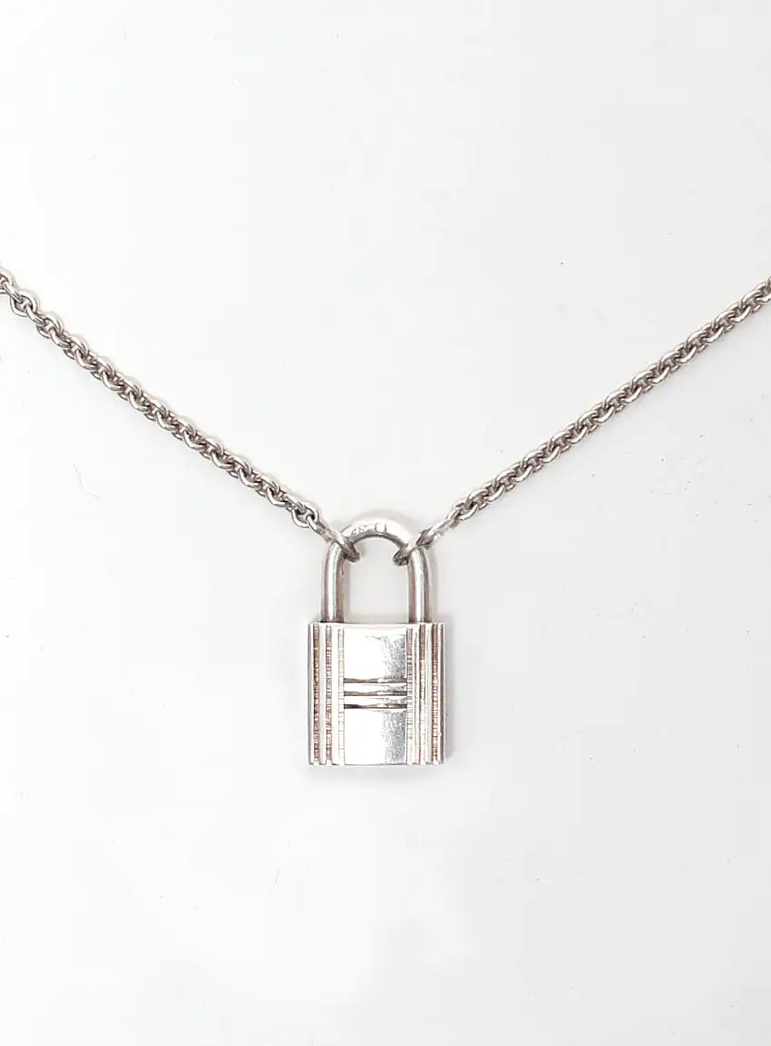 Collier Vintage "Cadenas" Kelly en Argent Massif - Hermès