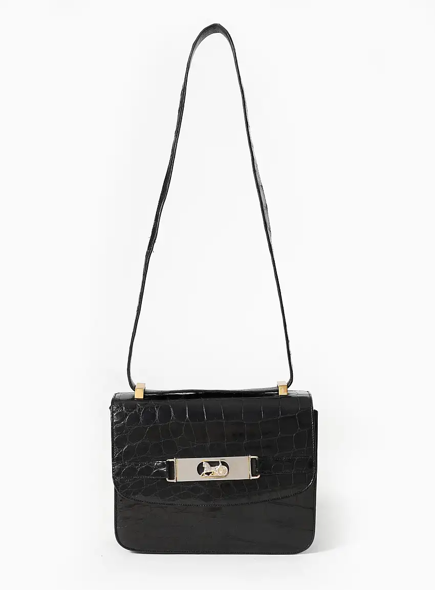 '70s Sac en Bandoulière en Crocodile | Authentique & Vintage