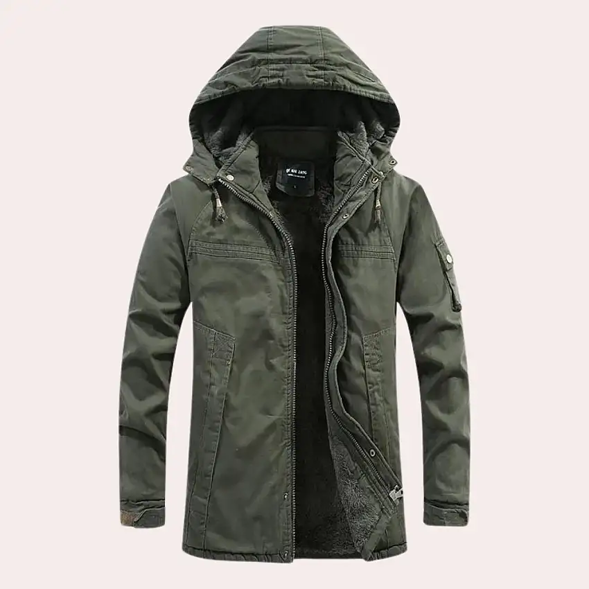 AARON - Manteau d'hiver élégant avec capuche réglable pour l'homme soucieux de la mode