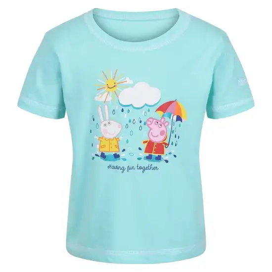 T-shirt Junior manches courtes avec imprimés design Peppa Pig | Bleu