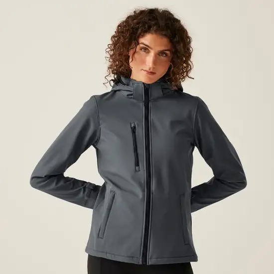 Veste Softshell 3 couches Femme REGATTA PROFESSIONNEL imprimable avec capuche VENTURER | Gris