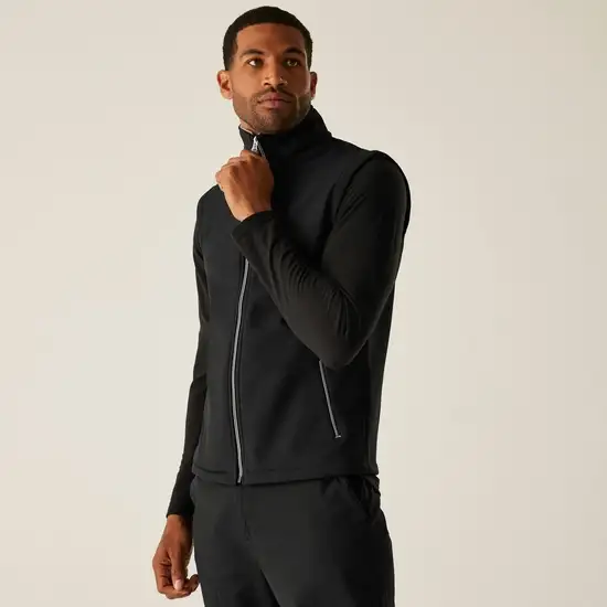 Ascender Homme Gilet softshell à capuche 2 épaisseurs | Noir Gris