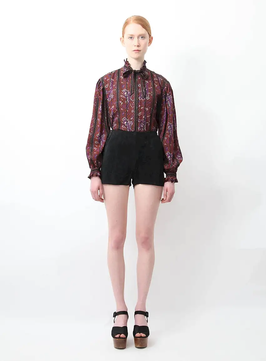 Shorts en Daim Noir | Authentique & Vintage