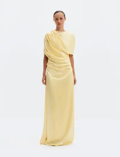 Cassia Draped Fitted Maxi Dress - Robes longues