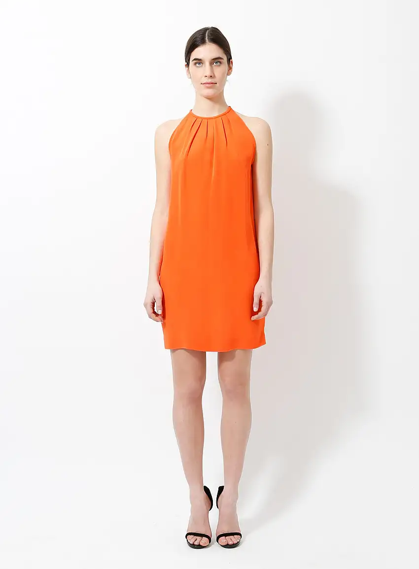 Robe de corail de soie | Authentique & Vintage