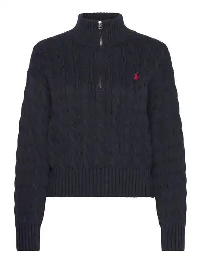 Cable-Knit Cotton Quarter-Zip Sweater - Pulls