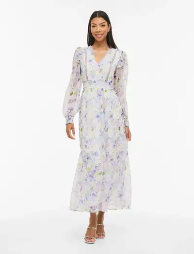 VIROMAN V-NECK L/S ANKLE DRESS/DC/KA - Robes longues