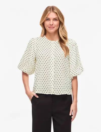 VIEA 2/4 BUTTON TOP - Blouses à manches courtes