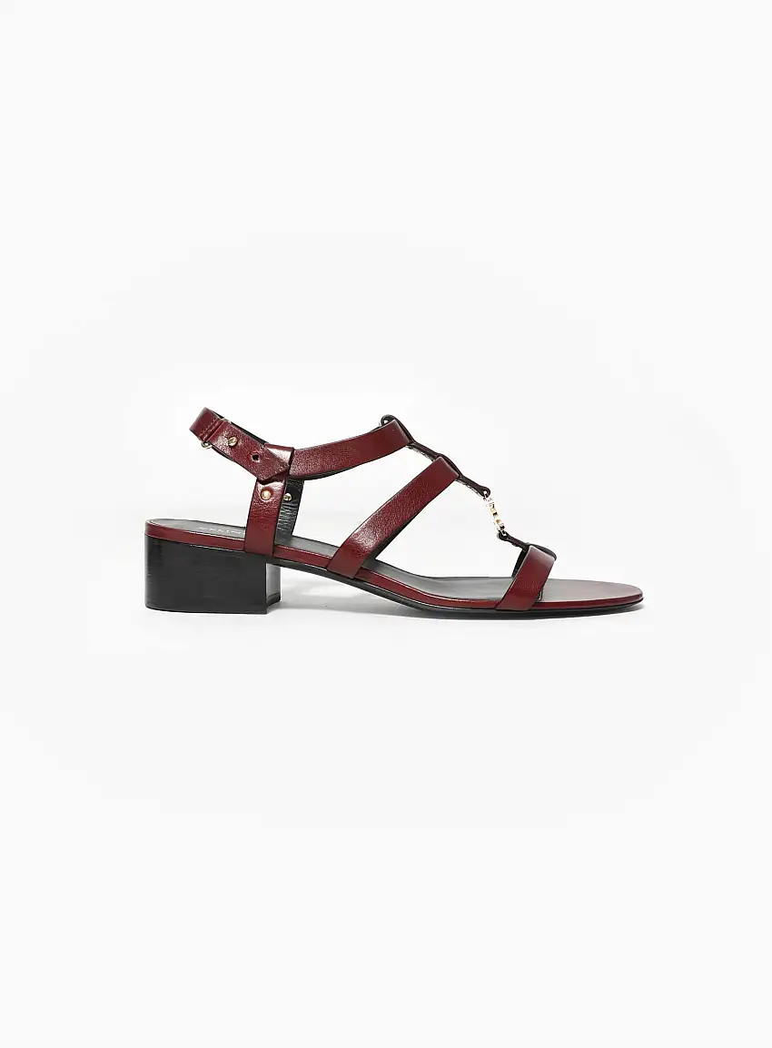 2023 Sandales Triomphe en Cuir Rouge - Céline