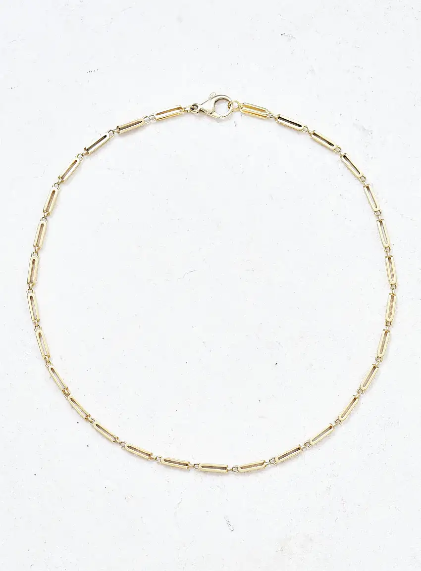 Collier Chaîne en Or Jaune 18k Antique - Bijoux Vintage
