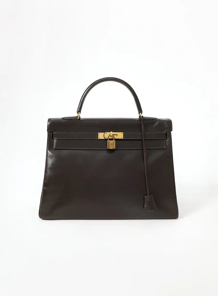 '70s Kelly Retourné 35 Box Marron | Authentic & Vintage