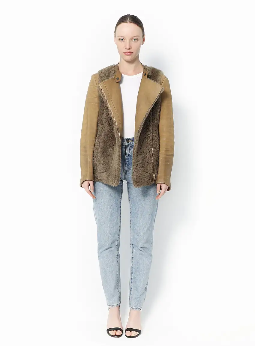 Veste Motard en Shearling | Authentique & Vintage