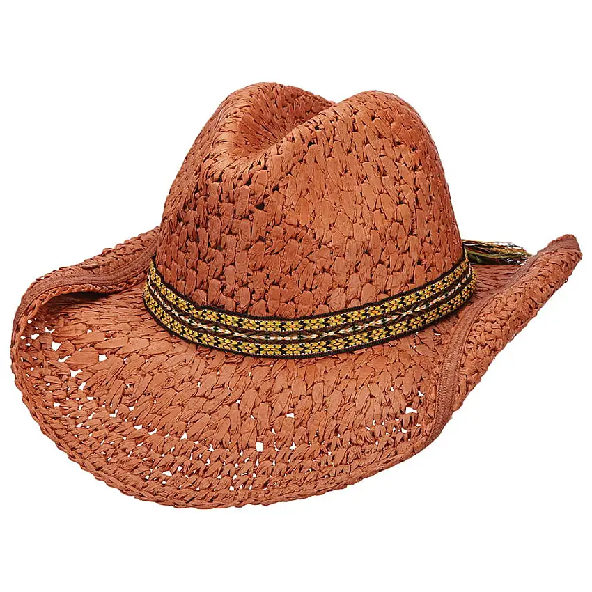 Chapeau Australien en Paille Toyo Crochetée Outlier rouille SCALA
