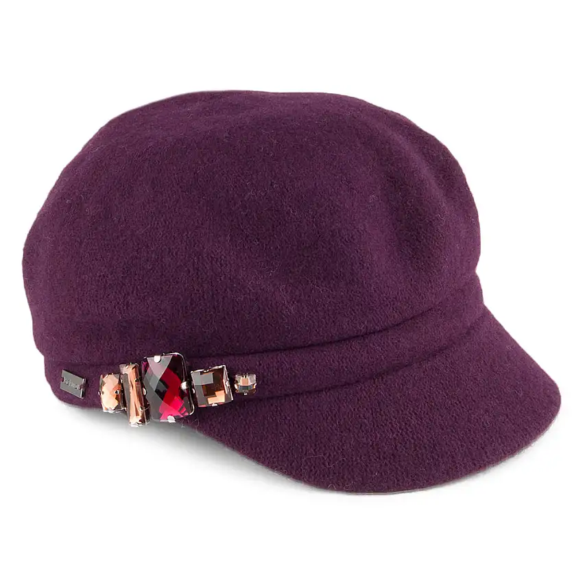 Casquette Gavroche Rhinestone groseille BETMAR