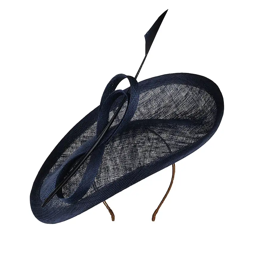 Chapeau Bibi Disque Tulip bleu marine WHITELEY