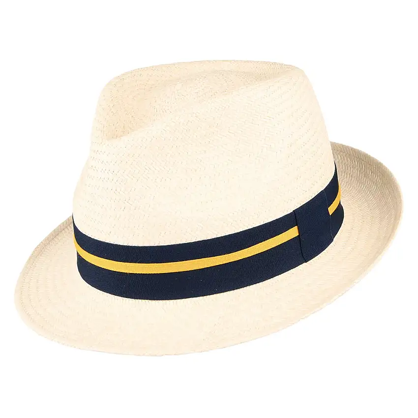 Chapeau Trilby Panama avec Bandeau à Rayures naturel FAILSWORTH
