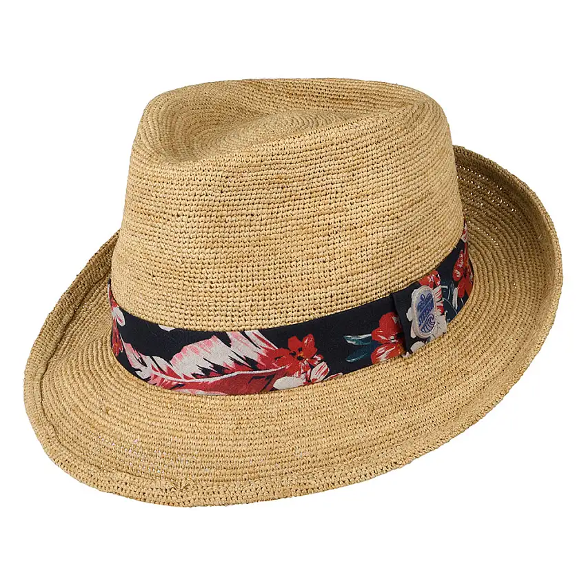 Chapeau Trilby en Raphia Crocheté Player naturel STETSON