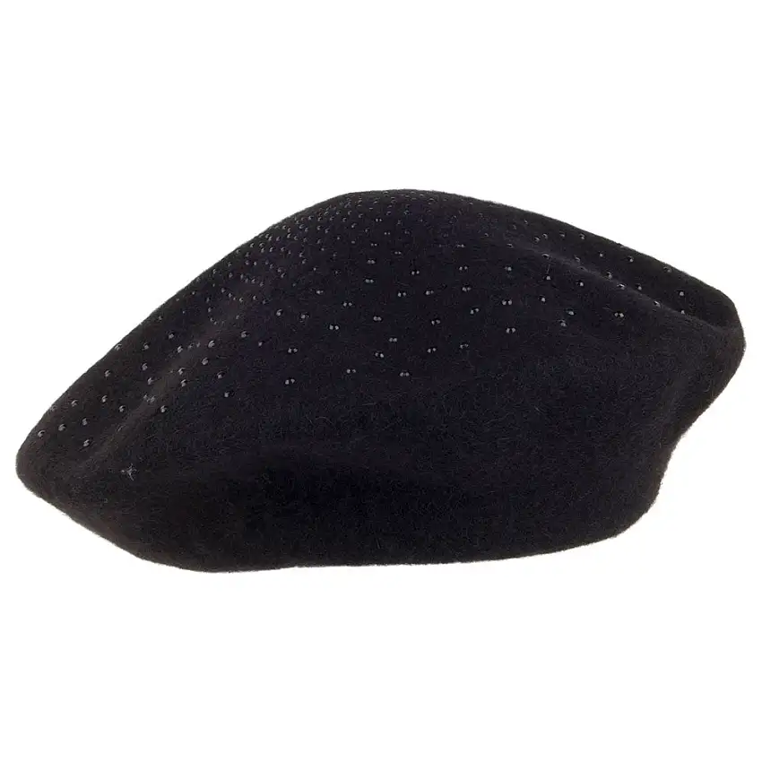 Béret en Laine avec Strass noir WHITELEY