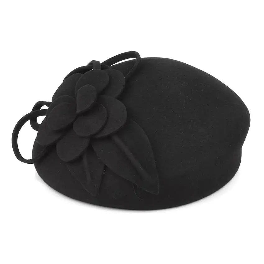 Béret Rigide en Laine Feutrée Marina noir FAILSWORTH