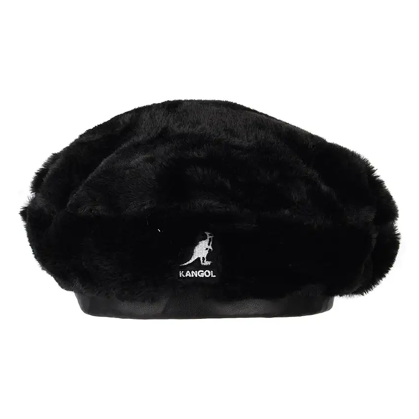 Béret en Fausse Fourrure noir KANGOL