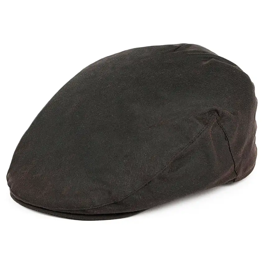 Casquette Plate en Coton Ciré Britannique marron FAILSWORTH
