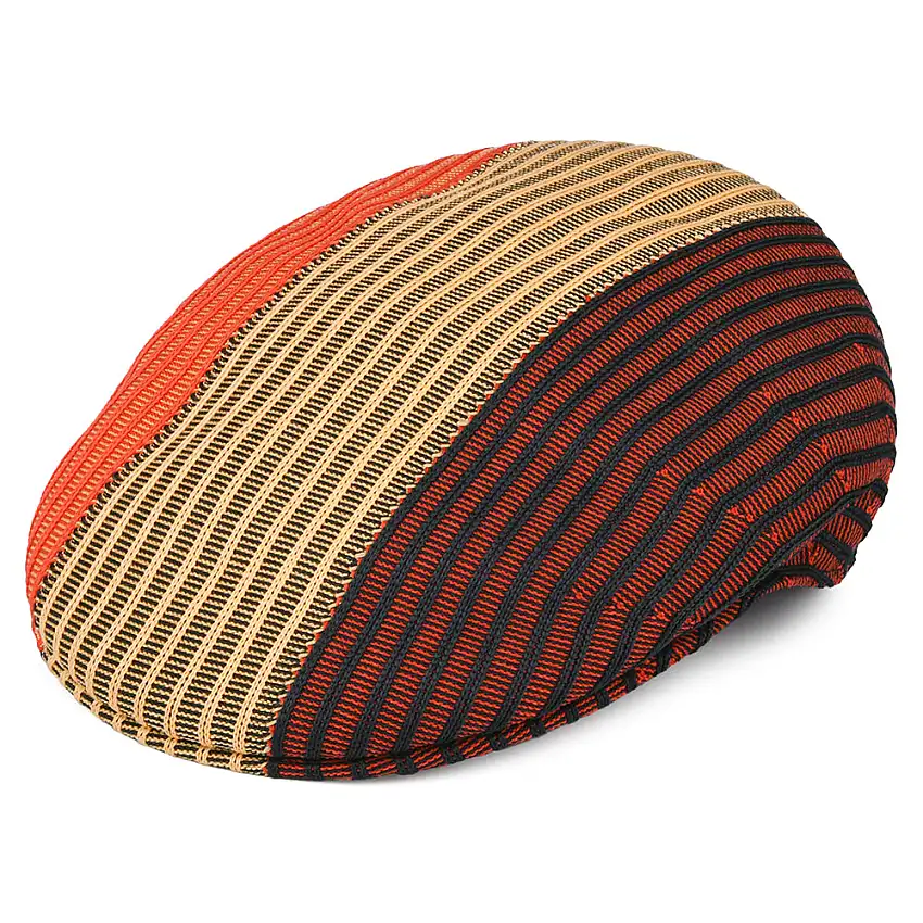 Casquette Plate 504 Tri Tone Rib vin-doré-rouge KANGOL