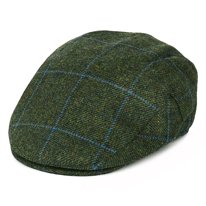 Casquette Plate Imperméable à Carreaux vert-bleu FAILSWORTH