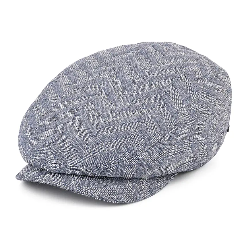 Casquette Plate Jacquard à Chevrons Driver bleu clair STETSON