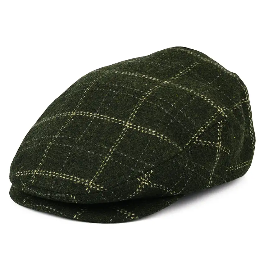 Casquette Plate Légère à Carreaux Hooligan mousse-beige BRIXTON