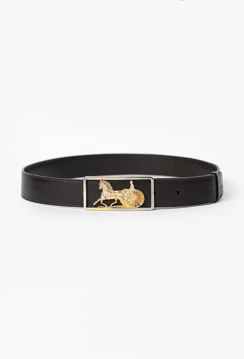 '70s Ceinture Calèche en Cuir - Céline
