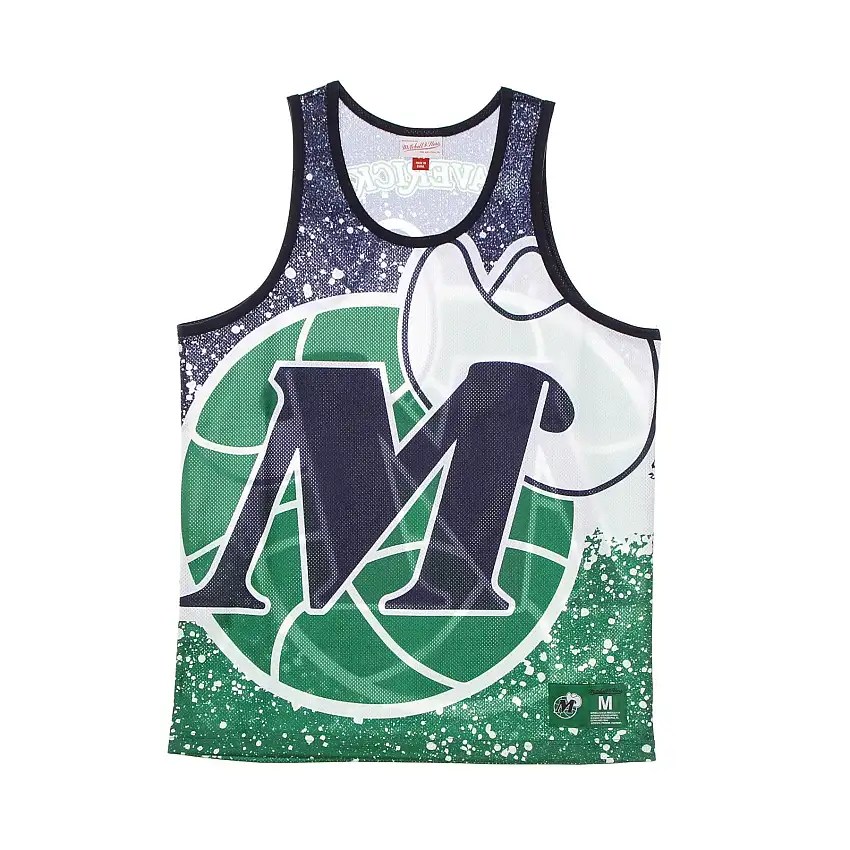 Basket Men's Tab Top NBA Jumbotron Sublimated Mesh Tanks Hardwood Classics Dalmav Green foncé / Couleurs d'équipe d'origine