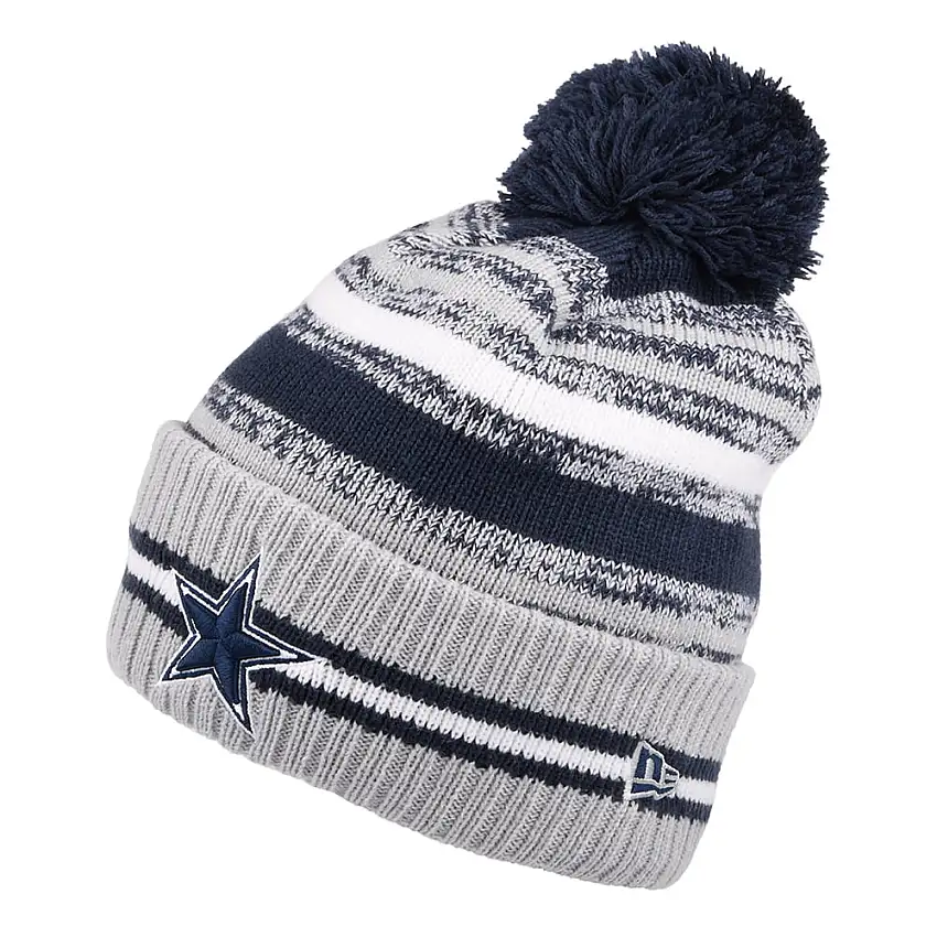 Bonnet à Pompon NFL Sport Knit OTC Dallas Cowboys bleu-gris NEW ERA